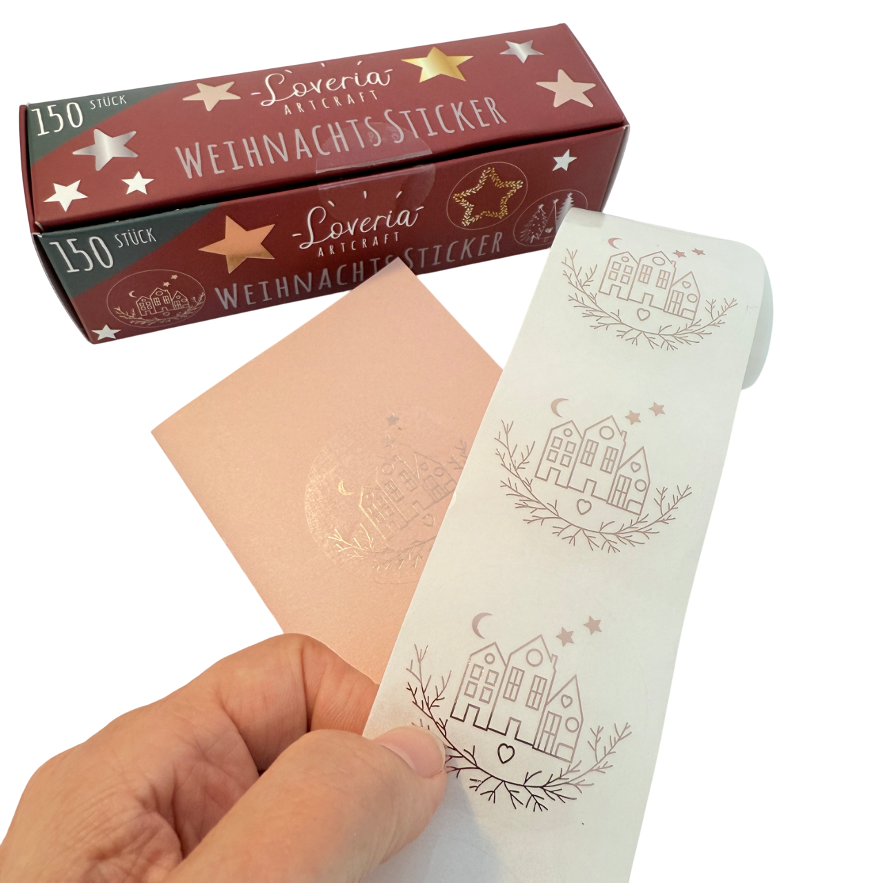 150 Weihnachts Sticker "transparent" – Bild 8