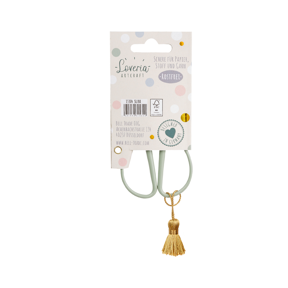 Bastelschere "Retro Optik" ,salbei-gold, 8,5 cm - ausverkauft! – Bild 2