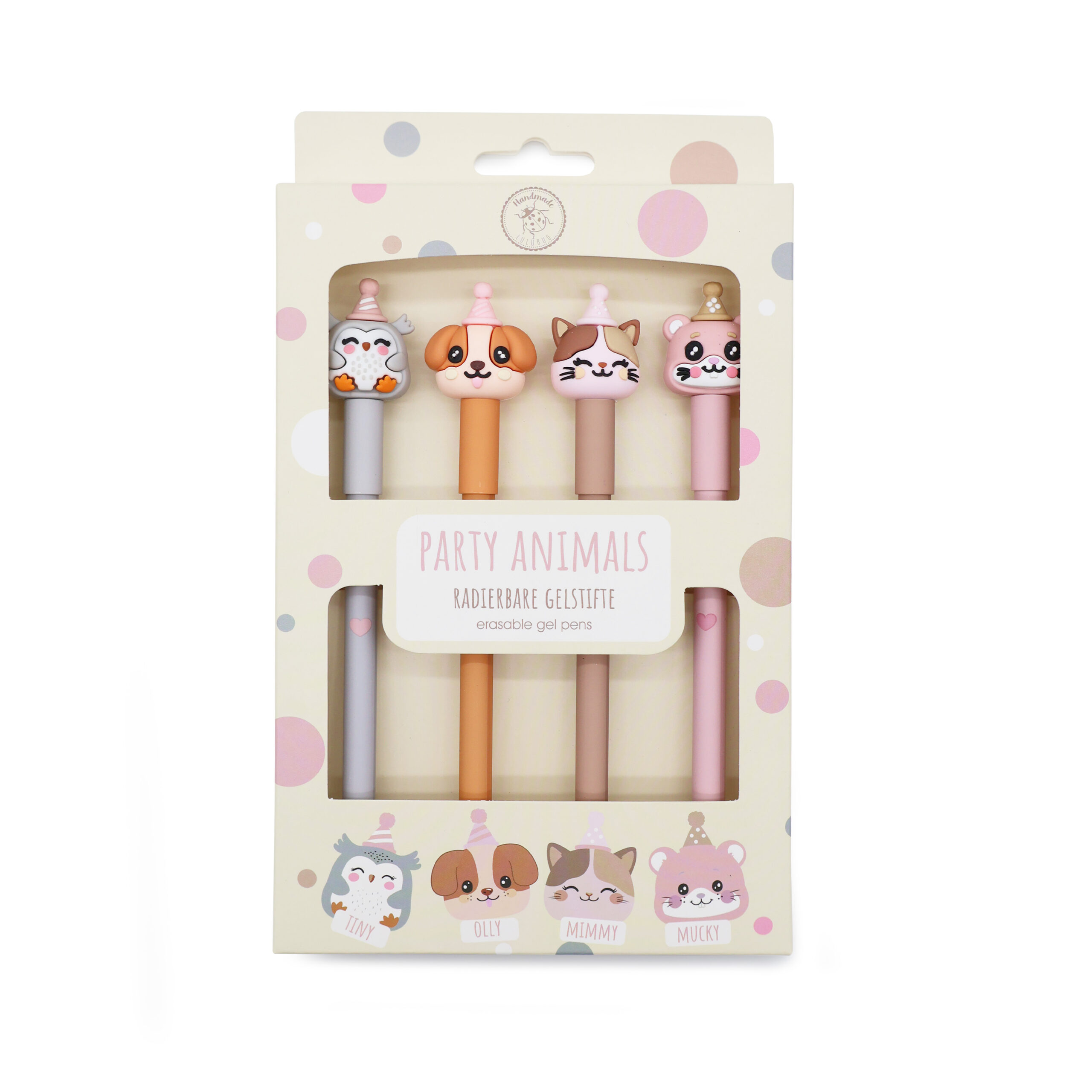 "Party Animals" Erasable Pencils, Set of 4