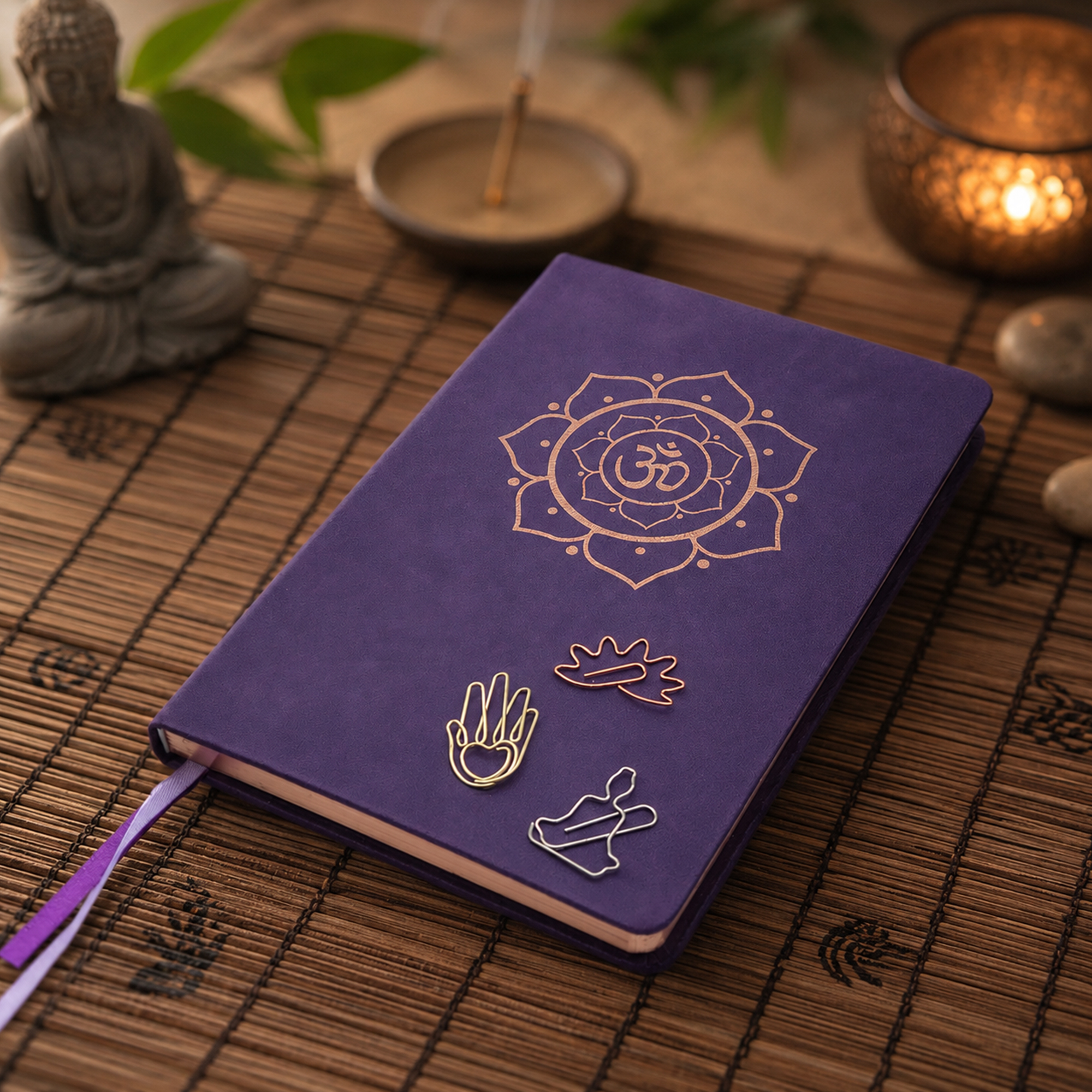 Yoga Buch "OM" lila – Bild 7