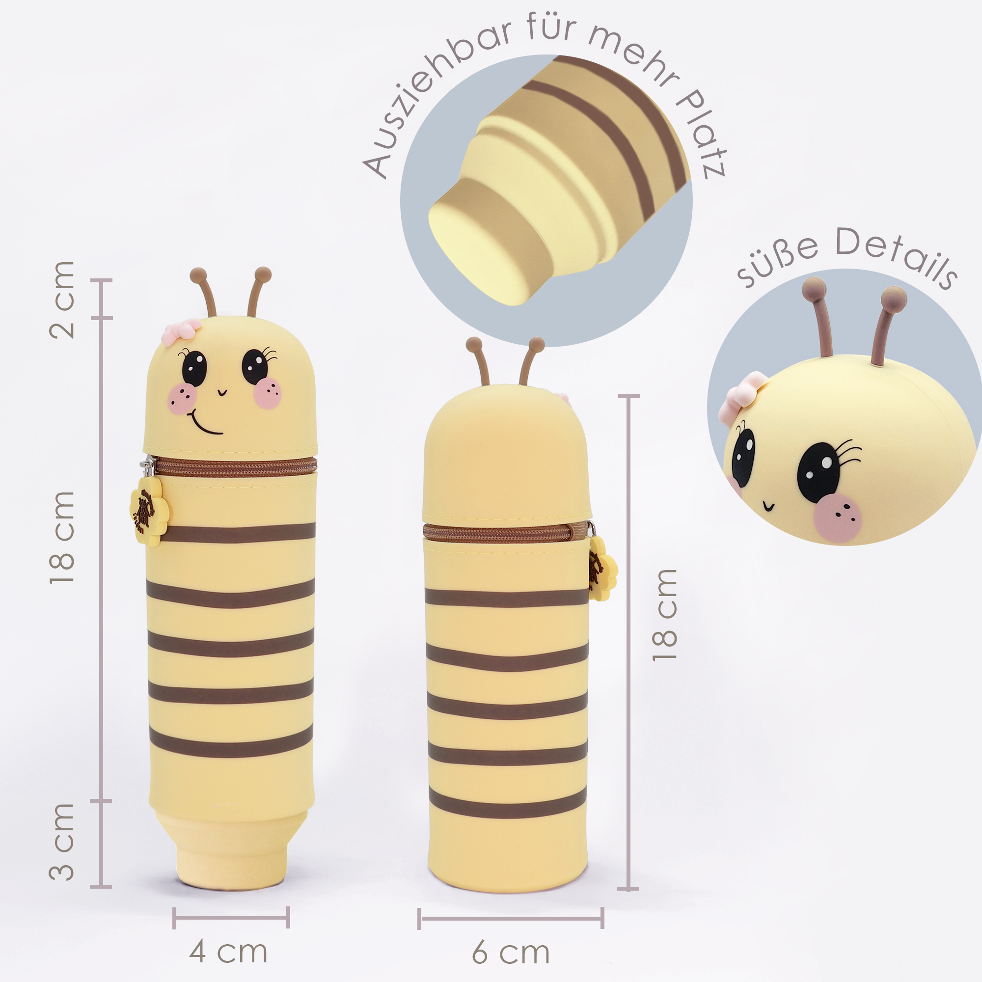 Funny silicone animal pencil case "Sunny the Bee" - Image 3