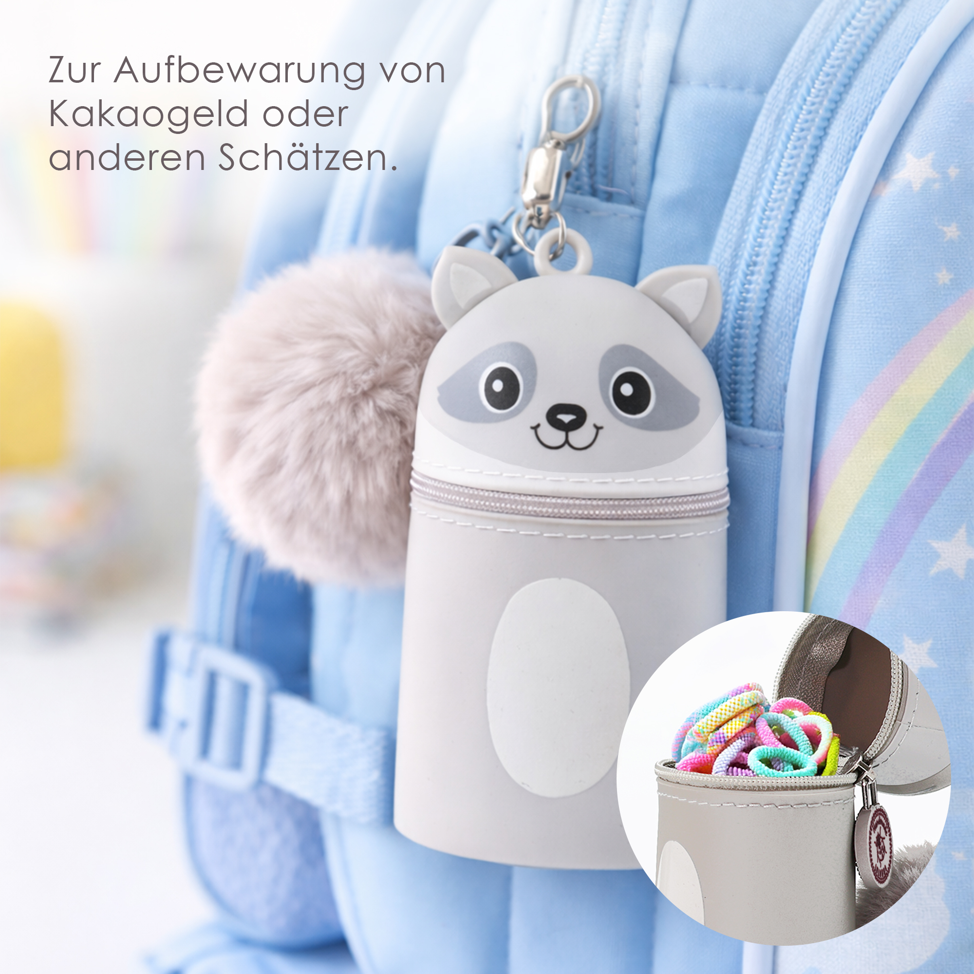 Mini Silikon Anhänger "Waschbär Coony" – Bild 4