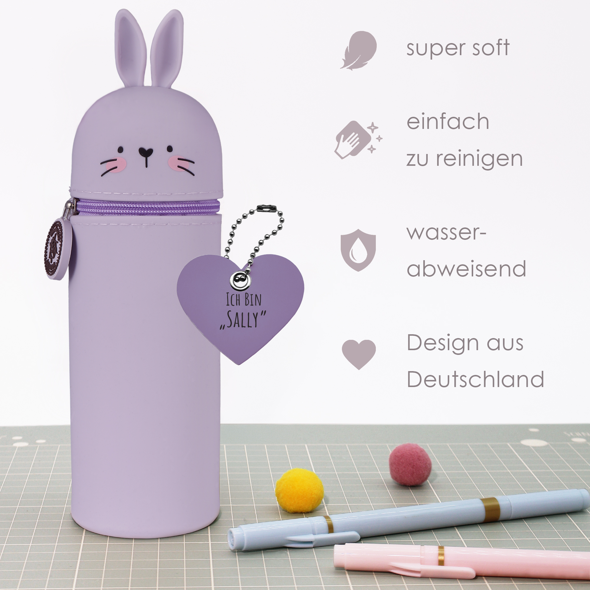 Lustiges Tiermäppchen aus Silikon "Hase Sally" – Bild 2