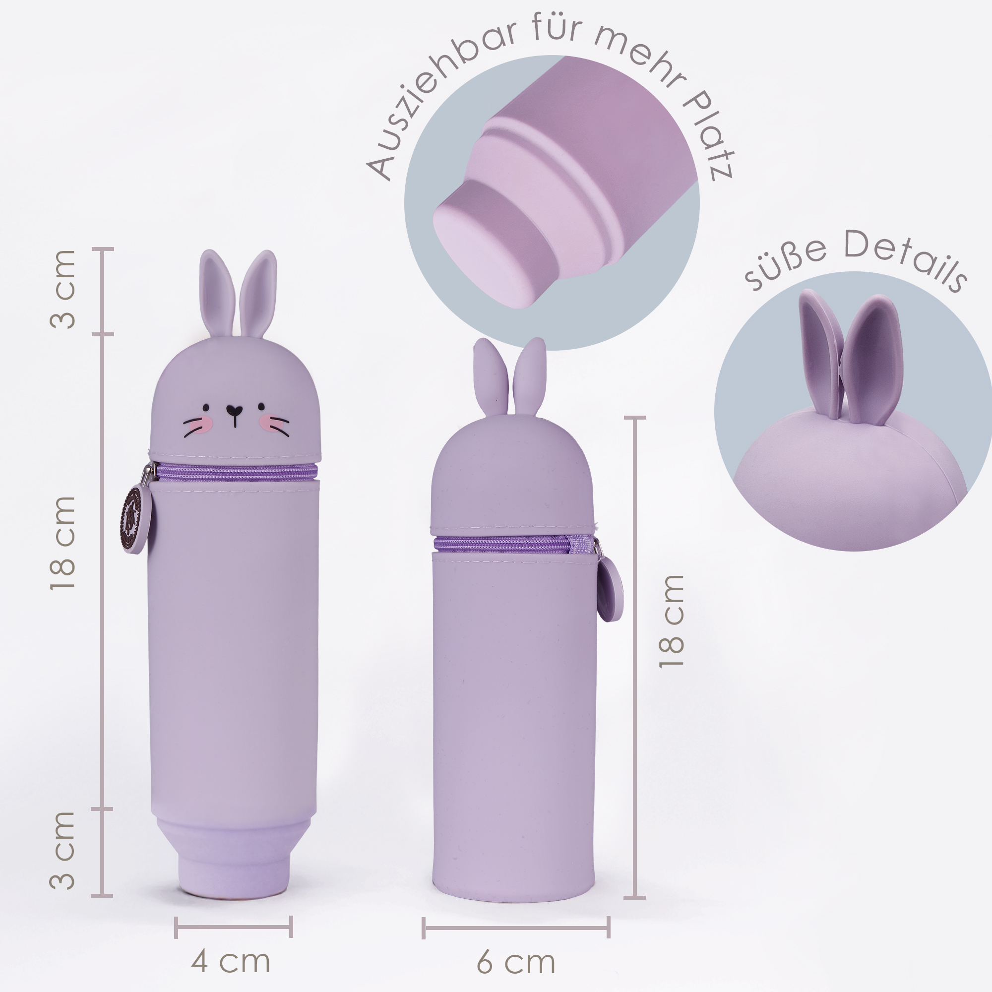 Lustiges Tiermäppchen aus Silikon "Hase Sally" – Bild 3