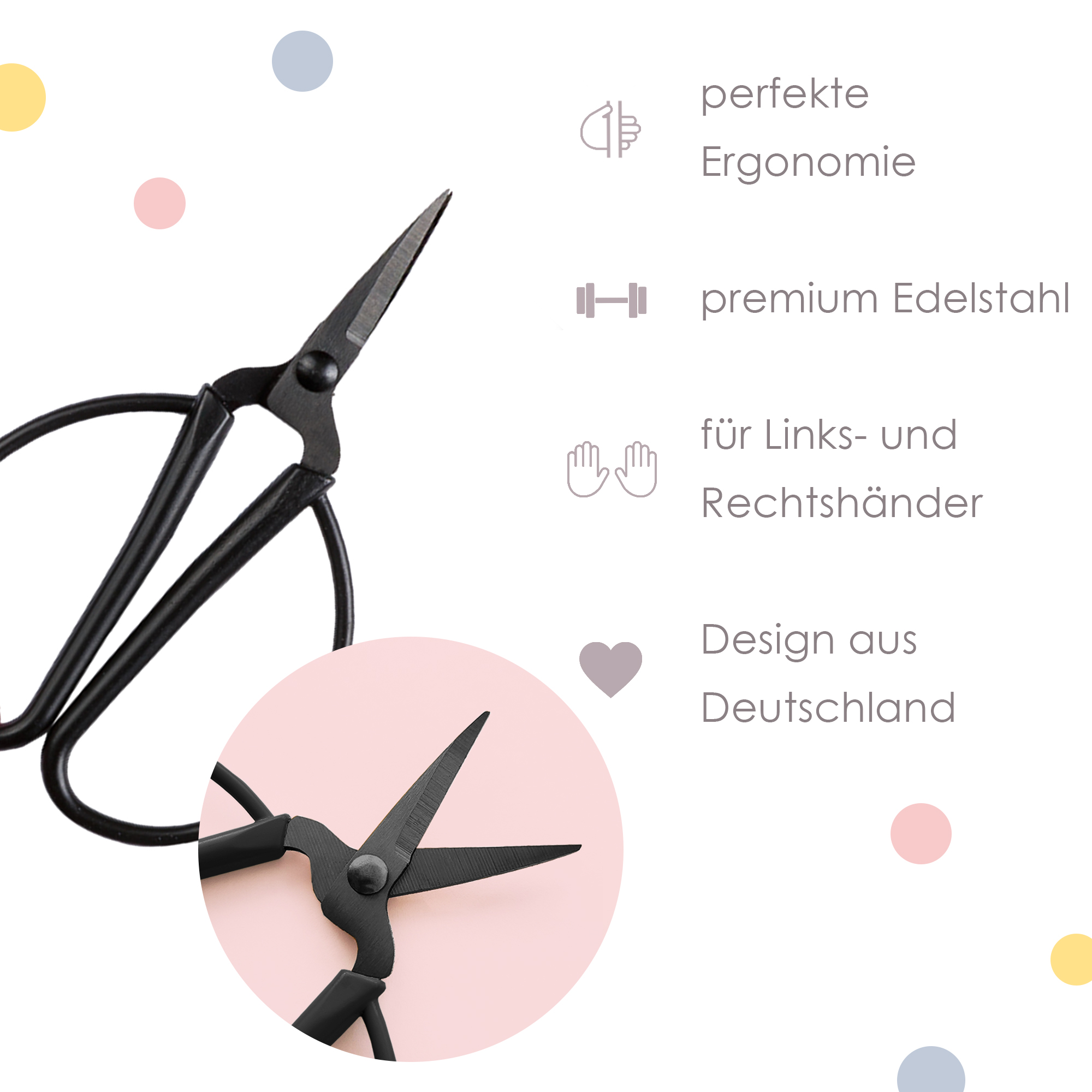 Craft Scissors "Retro Optik" ,black, 8.5 cm - Image 2