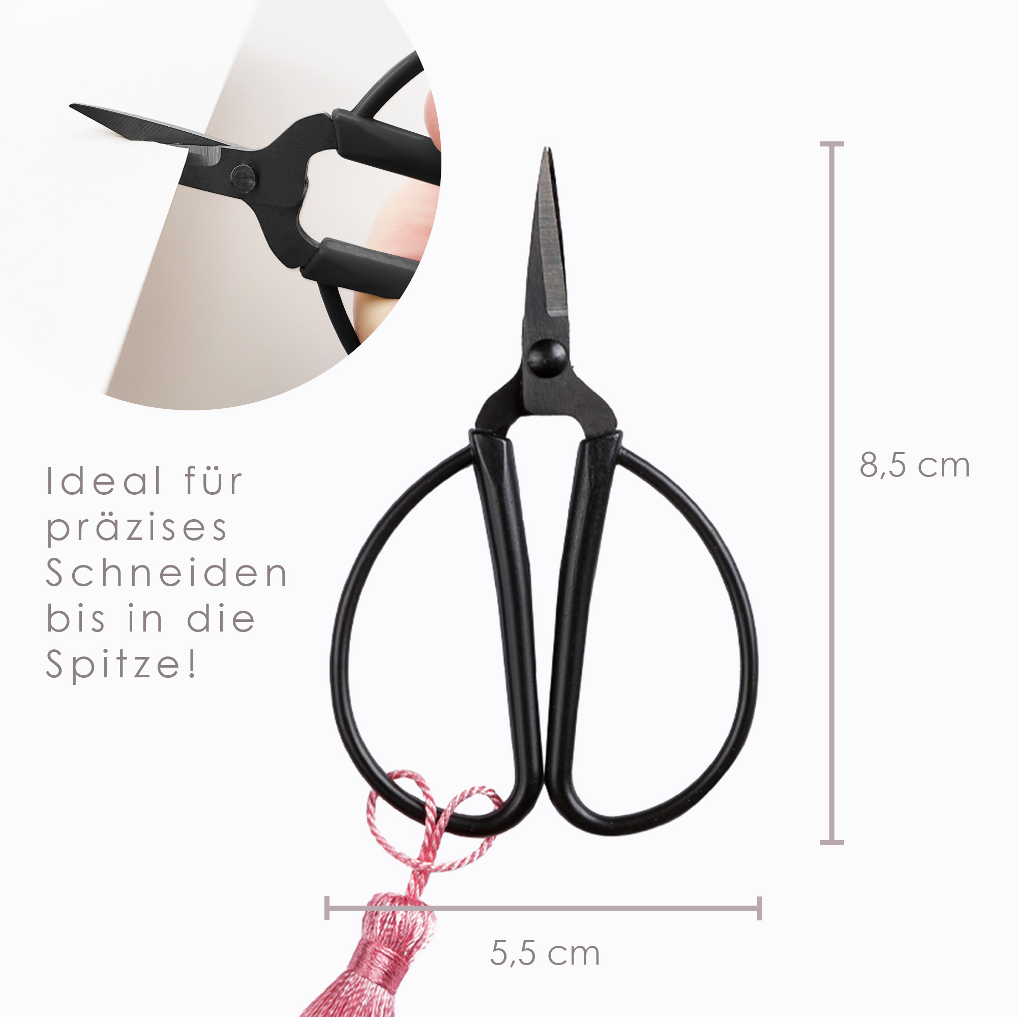 Craft Scissors "Retro Optik" ,black, 8.5 cm - Image 3